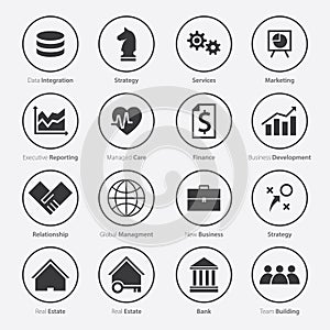 Set of Business Career Icon in Flat Design