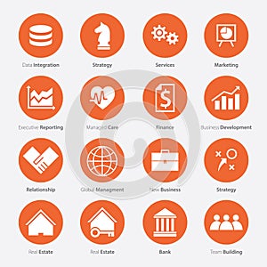 Set of Business Career Icon in Flat Design
