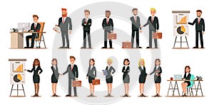Set of business characters working in office. Vector illustration design No.5 photo