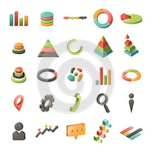 set of business charts icons. Vector illustration decorative design