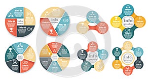 Set of business circle info graphic, diagram