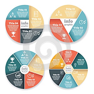 Set of business circle info graphic, diagram
