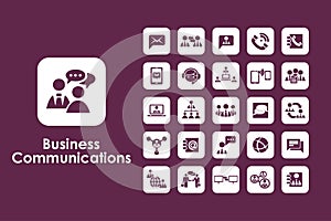 Set of business communications simple icons
