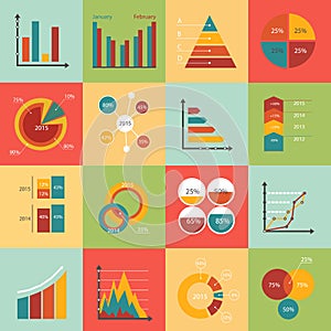 Set of business data market elements, diagrams