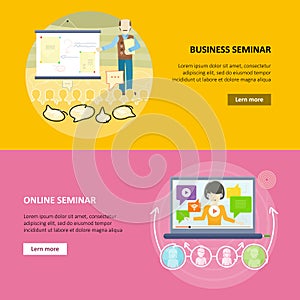 Set of Business Education Vector Web Banners.