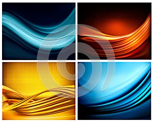 Set of business elegant abstract backgrounds.