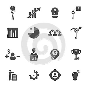Set of Business Finance Icon Logo Concept Vector Template. Stats Logo Concepts. Marketing Management with People logo Vector.