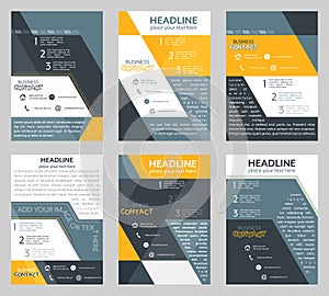 Set of business flyer template, brochure or corporate banner.