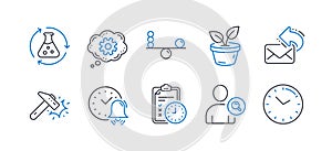 Set of Business icons, such as Balance, Share mail, Alarm bell. Vector