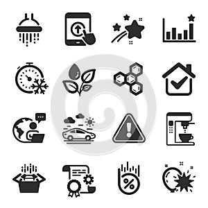 Set of Business icons, such as Balloon dart, Efficacy, Car travel symbols. Vector