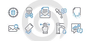 Set of Business icons, such as Chemical hazard, Mail correspondence, Chemistry pipette. Vector