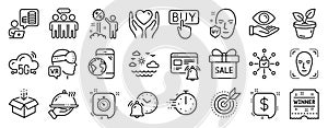 Set of Business icons, such as Cooking timer, Alarm clock, Augmented reality. Vector