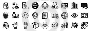 Set of Business icons, such as Receive money, Engineering, Web tutorials. Vector