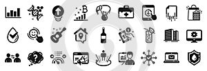 Set of Business icons, such as Report diagram, No internet, Work home. Vector