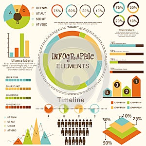 Set of business infographic elements.
