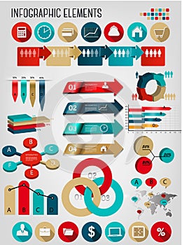 Set of business infographics elements.