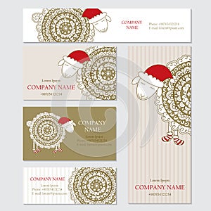 Set of business or invitation cards templates, corporate identity templates