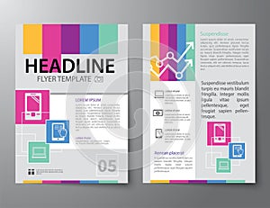 set of business magazine cover , flyer, brochure flat design templates