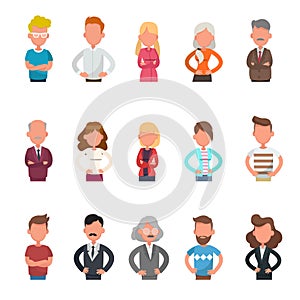 Set of business people avatar character vector design no2