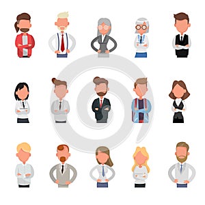 Set of business people avatar character vector design no3