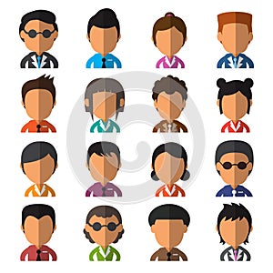 Set of business people featureless avatars