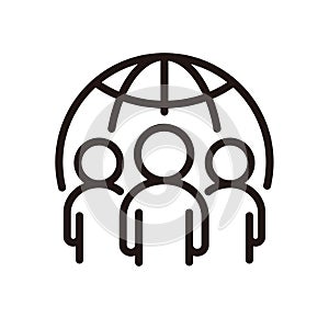 Set of business people group icon