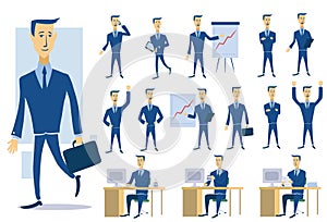 Set of business people and situations.