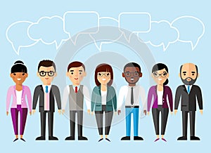 Set of business peoples in flat colorful style