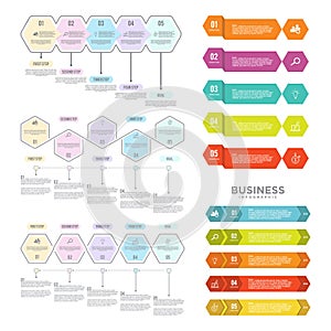 Set of business process infographic template