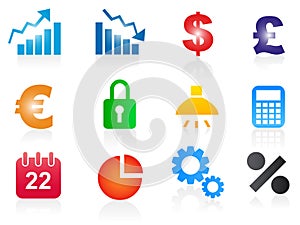 Set of business related vector icons