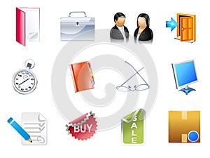 Set of business related vector icons