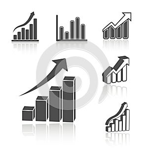 Set of business statistic graph - infographic icons, symbols