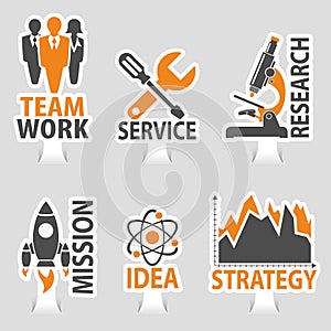 Set Business Sticker Icons