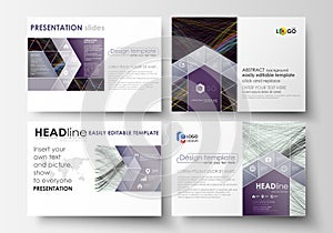 Set of business templates for presentation slides. Easy editable layouts in flat style, vector illustration. Abstract