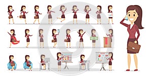 Set of business woman character