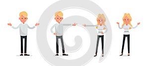 Set of Businessman and Businesswoman character vector design. no70