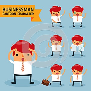 Set of businessman characters poses