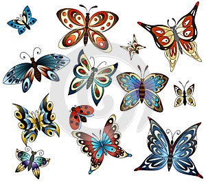 Set with butterflies
