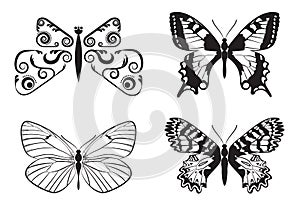 Set of butterflies