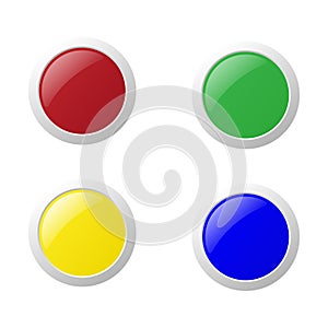 Colorful buttons set isolated on white background