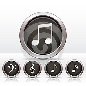 Set buttons with music note icon.