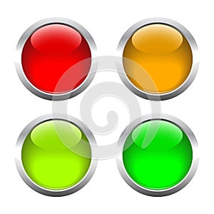 A set of buttons. Vector.