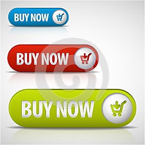 Set of buy now buttons