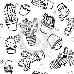 Set of cactus on a light background