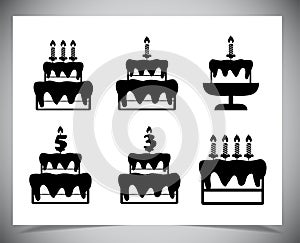 Set of Cake icons.