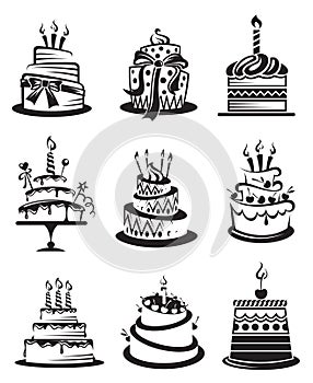 Set of cakes