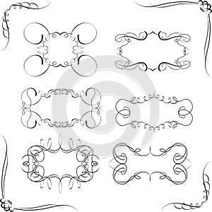 Set of caligraphic frames