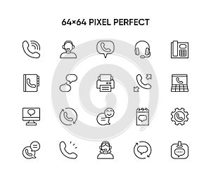 Set of call center icons collection.