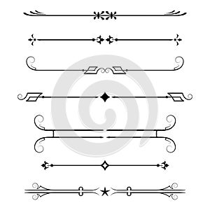 Set of calligraphic design elements and page decor