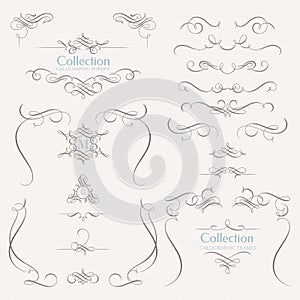 Set of calligraphic elements. Classic element for page title.